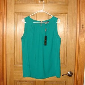Rose & Olive XL Kelly Green Sleeveless Blouse NWT
